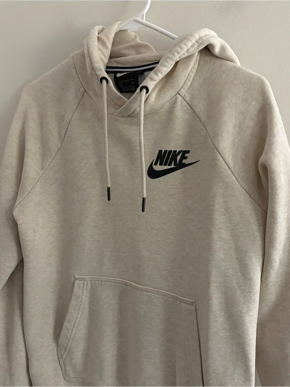 Nike Adult Small Beige Creamy Hood Sweatshirt Fits XS Fall Leisure Gym